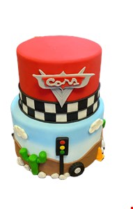 Bolo fake Carros Disney Biscuit c Semáforo 2 andares G