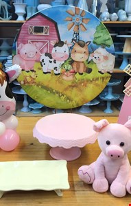 Kit Infantil Básico - Fazendinha Rosa De Mesa I
