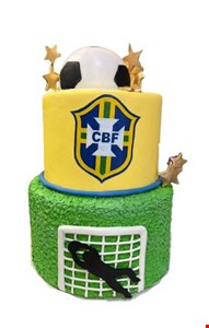 Bolo Fake Biscuit 2 Andares - Futebol / Seleção Brasileira / Copa