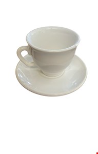 Kit Xicara/ Chá Cerâmica Branca PP