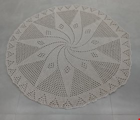 Tapete Redondo Crochê Branco 1,40cmD