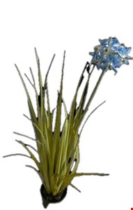 Arranjo Artificial Folhagens Altas com Flores Azuis 