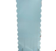 Paine Bordas Onduladas Cor Dupla - Azul Candy e Branco 1,88cmAx80cmL