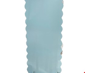 Paine Bordas Onduladas Cor Dupla - Azul Candy e Branco 1,88cmAx80cmL