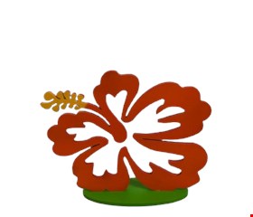 Temático Moana - Flor Dupla Cor Laranja e Vermelho 20cmAx17cmL