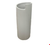 Vaso Cerâmica Branco - Borda Irregular 32cmA 11cmD G