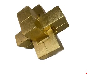 Cubo Geométrico Dourado 20cmC