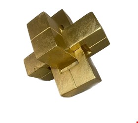 Cubo Geométrico Dourado 20cmC
