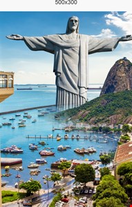 Painel Retangular Sublimado- Salvador e Rio de Janeiro  5mL X 3mA