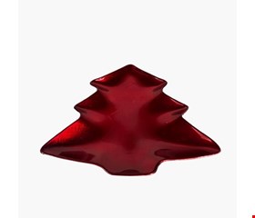 Temático Natal - Prato Pinheiro Vermelho  19cm