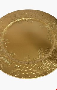 Serviço Buffet - Sousplat 33cm Dourado Borda Arranjo