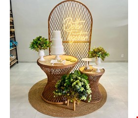 Decoração Adulto Casamento- Vime Com Dourado