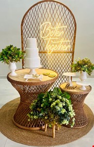 Decoração Adulto Casamento- Vime Com Dourado