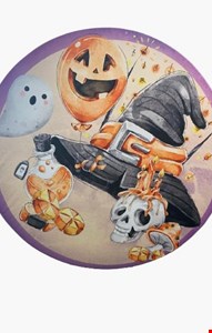 Painel Redondo Tecido Sublimado Halloween Fantasma