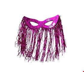 Temático Carnaval - Máscara Rosa Pink Com Franja 75cmC 
