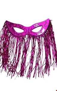 Temático Carnaval - Máscara Rosa Pink Com Franja 75cmC 