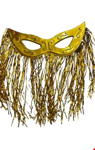 Temático Carnaval - Máscara Dourado Com Franja 75cmC 