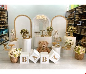 Decoração- Chá de Bebê Dourado
