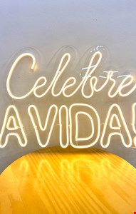 Painel de Celebre a Vida - Luz amarela 57cmC 36cmA