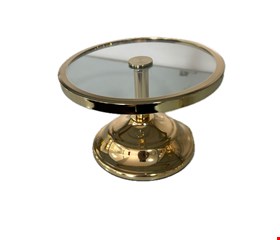 Suporte Dourado Metal Com Vidro 16cmD 11cmA