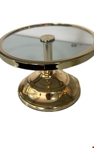 Suporte Dourado Metal Com Vidro 16cmD 11cmA