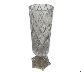 Vaso Alto Redondo Vidro Triangular Cristal 41cmA x 12cmL x 27cmP