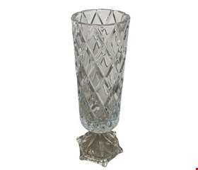 Vaso Alto Redondo Vidro Triangular Cristal 41cmA x 12cmL x 27cmP