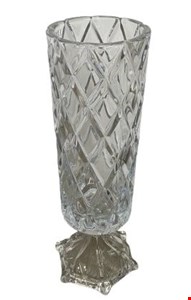 Vaso Alto Redondo Vidro Triangular Cristal 41cmA x 12cmL x 27cmP