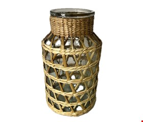 Vaso de Vidro com Palha G 26cmA