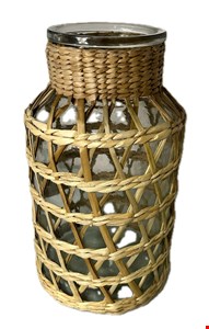 Vaso de Vidro com Palha G 26cmA