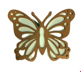 Borboleta Verde Candy Trabalhada Dourada M