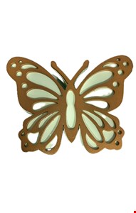 Borboleta Verde Candy Trabalhada Dourada M