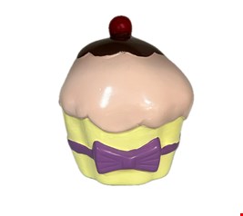 Temático Confeitaria - CupCake Cerâmica Amarela Calda Rosa