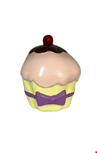 Temático Confeitaria - CupCake Cerâmica Amarela Calda Rosa