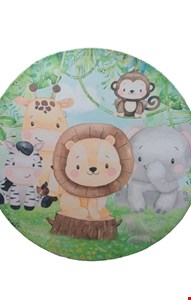 Painel Redondo Sublimado 1,50mts Safari com Leão sentado