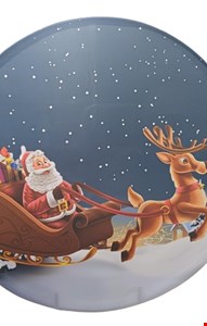 Painel Redondo Tecido Sublimado Trenó do Papai Noel  1,5