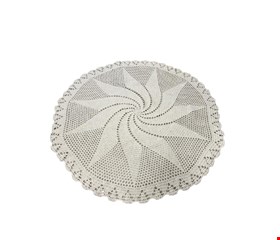 Tapete Redondo Crochê Branco ( Novo) 1,48cmD