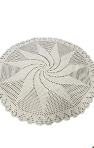 Tapete Redondo Crochê Branco ( Novo) 1,48cmD