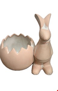 Coelho Cerâmica Fosco Creme Casca de Ovo M