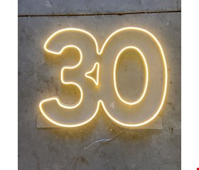 Letreiro Led número 30 (Led Quente, Luz Amarela)