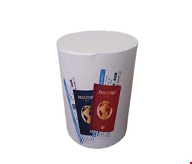 Capa de Cilindro - Tecido Sublimado Volta ao Mundo, Passaporte M 60x45