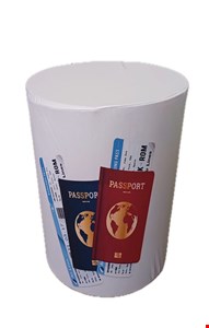 Capa de Cilindro - Tecido Sublimado Volta ao Mundo, Passaporte M 60x45