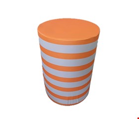 Capa de Cilindro - Tecido Sublimado Motocicleta Listras Laranja e Branco M 60x45