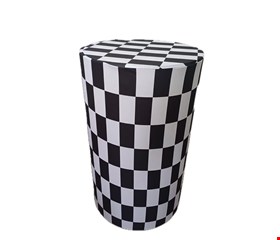 Capa de Cilindro - Tecido Sublimado Motocicleta Quadriculada Preto e Branco G 80x50