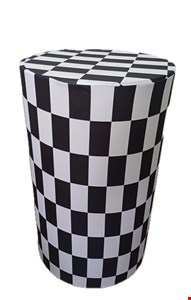Capa de Cilindro - Tecido Sublimado Motocicleta Quadriculada Preto e Branco G 80x50