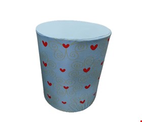 Capa de Cilindro - Tecido Sublimado Branca de Neve Azul Corações P 40x45