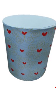 Capa de Cilindro - Tecido Sublimado Branca de Neve Azul Corações P 40x45