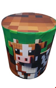 Capa de Cilindro - Tecido Sublimado Minecraft Vaca P 40x45