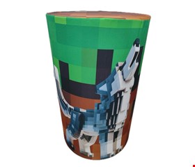 Capa de Cilindro - Tecido Sublimado Minecraft Lobo G 80x50