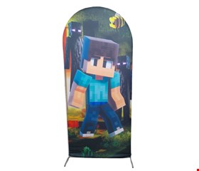 Capa Painel Vertical Oval - Minecraft Moreno 2,20cmA X 90cmL